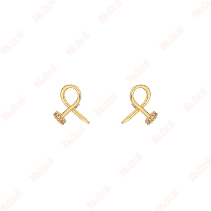 zircon inlaid earrings